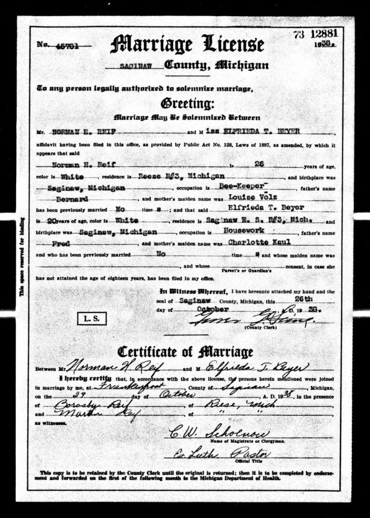 wedding document